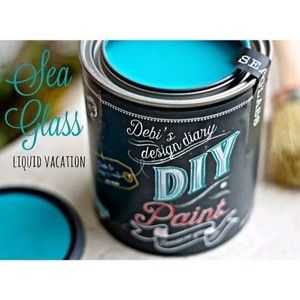 NEW Debi's Design Diary DIY Paint in Seaglass Blue 32 fl oz Chalk Paint Quart
